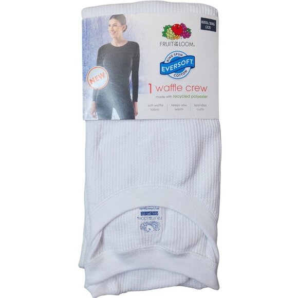 Fruit of the Loom Tops - Fruit of the Loom EverSoft Women's Waffle Crew Shirt Size White 3X (22) NEW